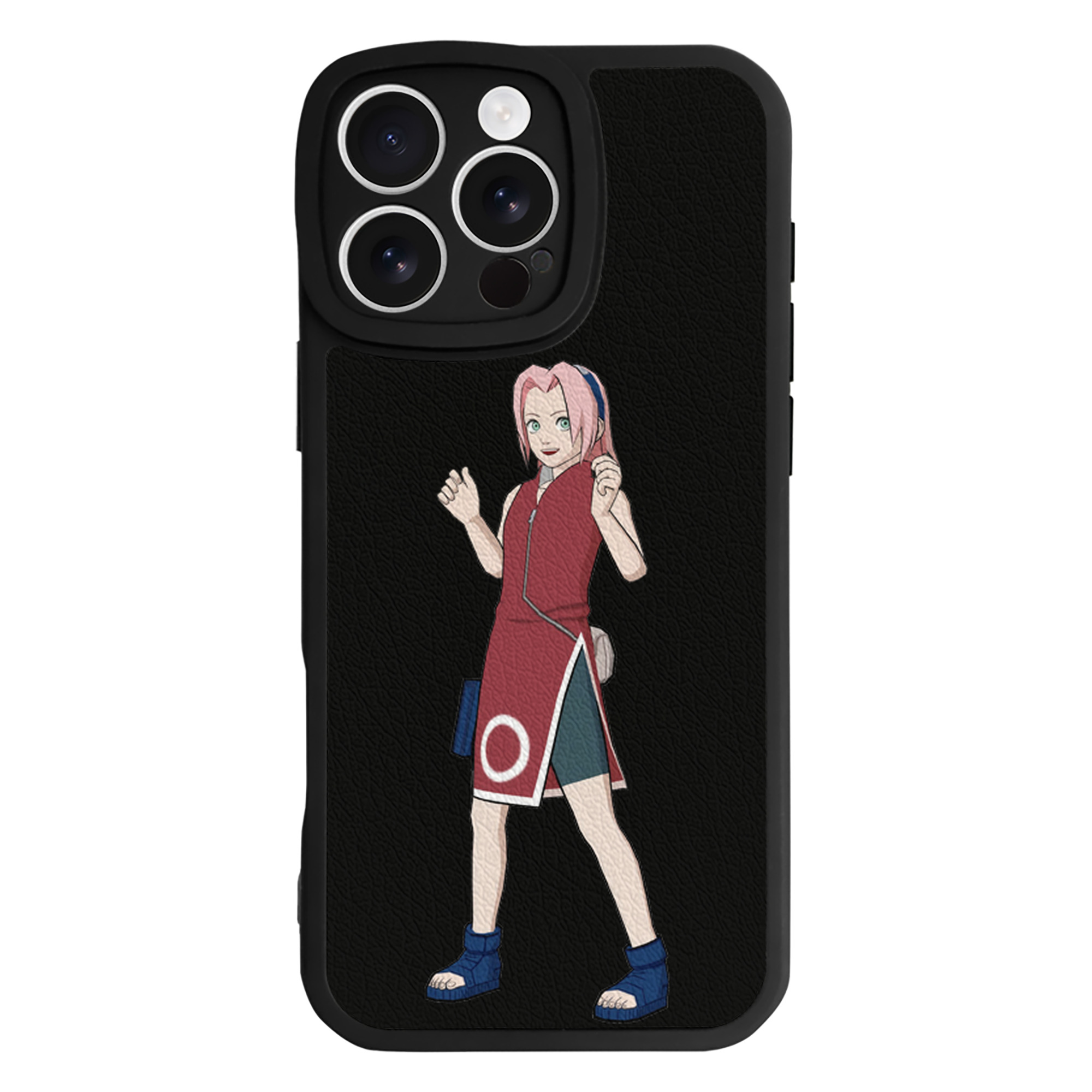 （画像用） NARUTO -ナルト- 春野サクラ Haruno Sakura 【iPhone 16シリーズ対応】シリコンスマホケース（レザー調） 材質：シリコン